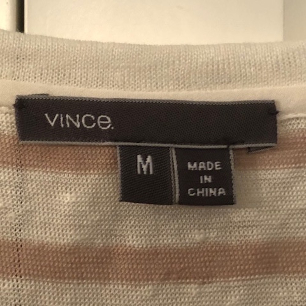 Vince Women's Linen Stripe Tapered Bottom Tank-Sz M-Like new! - Picture 3 of 7